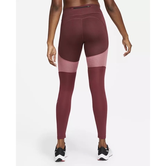 Women’s Nike One Running Tights Mid Rise Berry Size Medium New with tags - Picture 2 of 13